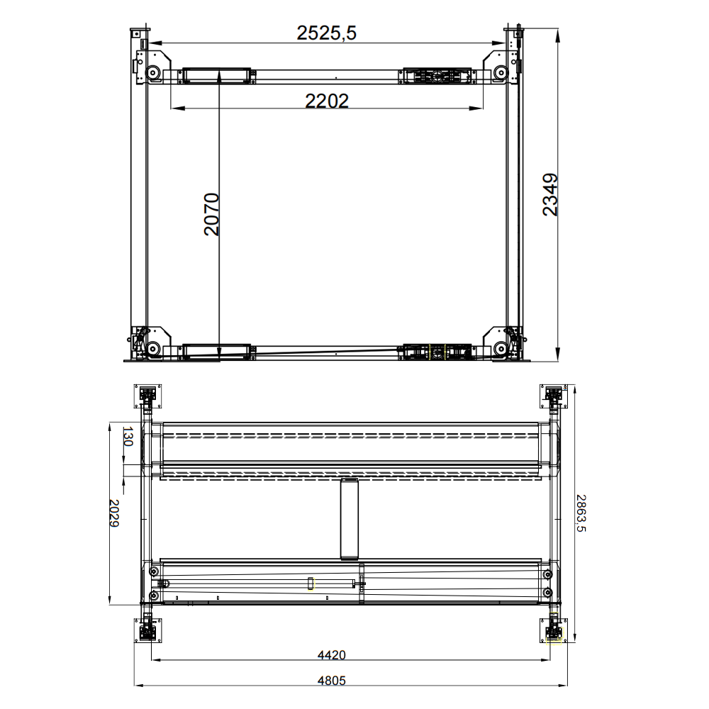 Katool KT-4H950 Heavy Duty Parking Lift 9,500 lbs Capacity