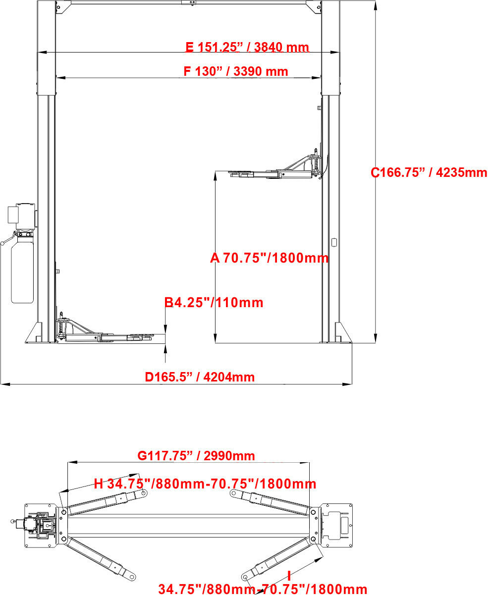 Katool KT-M120 12,000lbs Two Post Lift
